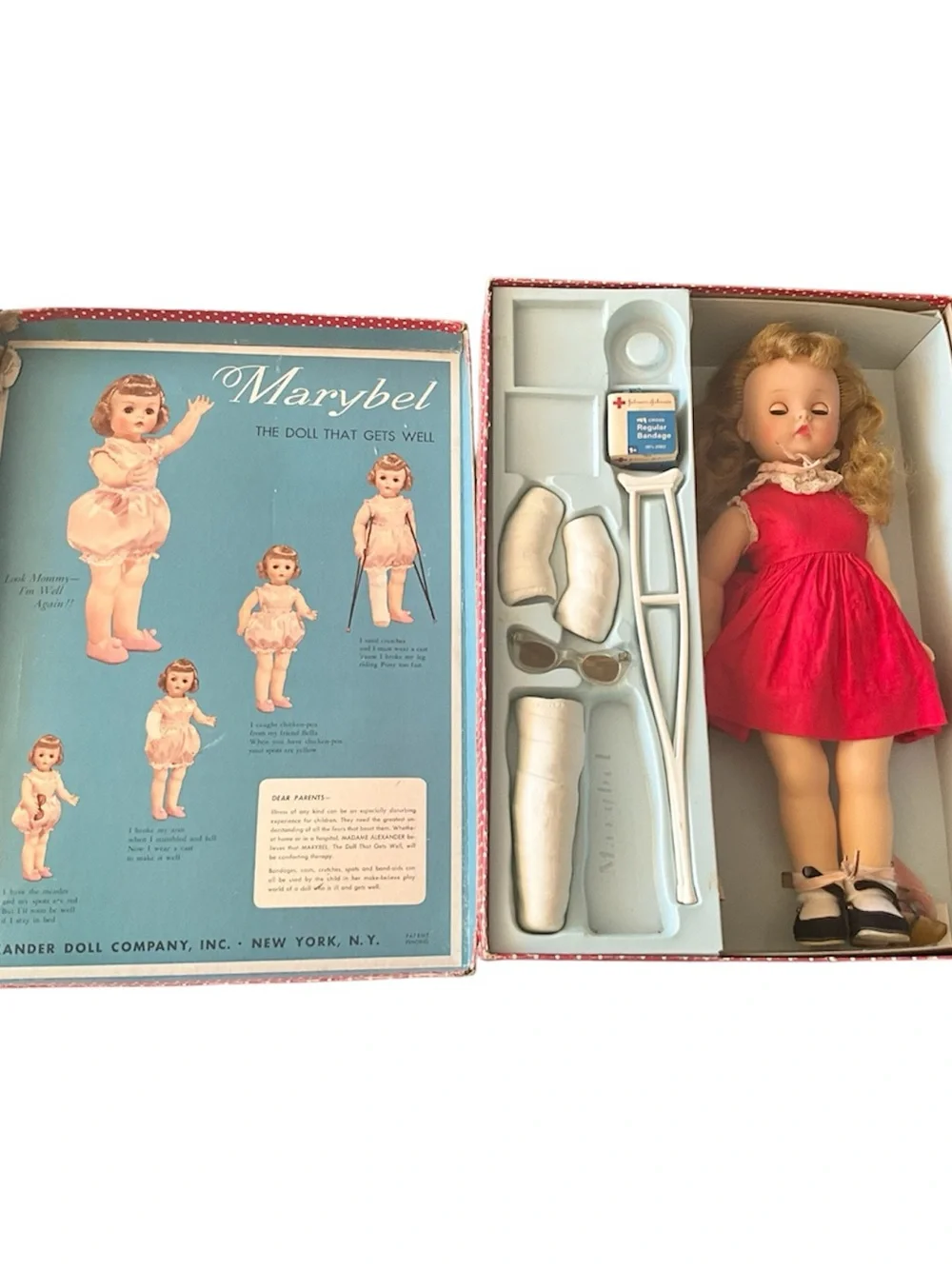 Madame Alexander Blonde Doll in Red Dress with Medical Accessories